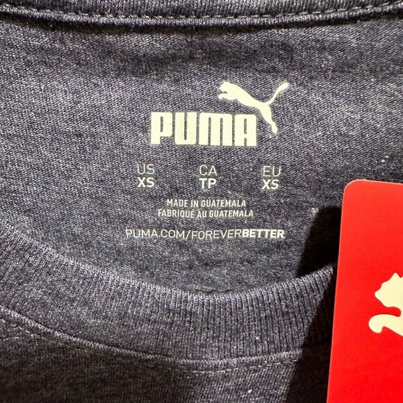 Puma Men Size XS Peacoat Blue Essential Graphic Logo Short Sleeve T-Shirt NWT - Picture 4 of 5